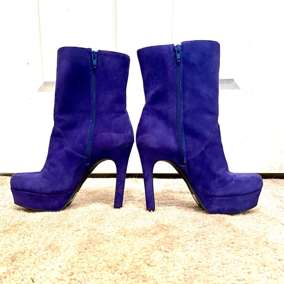 Blue Jessica Simpson Platform High Heel Boots size 8 - Picture 2 of 4